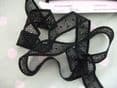 Black Cotton Cluny Leavers Lace Trim 2.5cms wide. Pattern 2069 Made in G.Britain